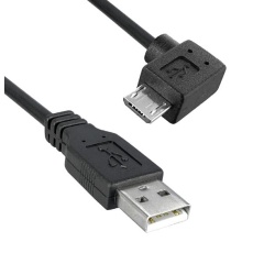 【3021080-10】USB 2.0 A MALE TO USB 2.0 MICRO B MALE RIGHT ANGLED  10FT LENGTH  480MBPS  BLACK COLOR 97AC8904