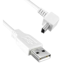 【3021082-06】USB 2.0 A MALE TO USB 2.0 MINI B MALE UP ANGLED  6FT LENGTH  480MBPS  WHITE COLOR 97AC8906