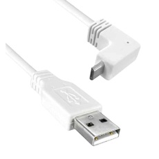 【3021086-10】USB 2.0 A MALE TO USB 2.0 MICRO B MALE UP ANGLED  10FT LENGTH  480MBPS  WHITE COLOR 97AC8910