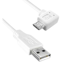 【3021089-10】USB 2.0 A MALE TO USB 2.0 MICRO B MALE RIGHT ANGLED  10FT LENGTH  480MBPS  WHITE COLOR 97AC8913