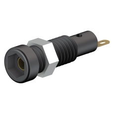 【23.0050-21】2MM BANANA JACK  SCREW MOUNT  10 A  60 VDC  GOLD PLATED CONTACTS  BLACK 23AH8696
