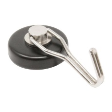 【E1070/BLK/F】POT MAGNET W/HOOK 36 X 14.5MM FERRITE