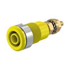 【23.3020-24】4MM BANANA JACK  PANEL MOUNT  32A  1 KV  YELLOW 40AH1759