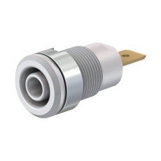 【23.3060-29】4MM BANANA JACK  PANEL MOUNT  32 A  1 KV  GOLD PLATED CONTACTS  WHITE 40AH1765
