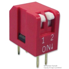 【MCNDA-02V】DIP SWITCH  0.025A  24VDC  2 POS  THT