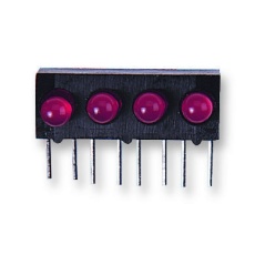 【107-305-01】LED  PCB  3MM  QUAD  RED