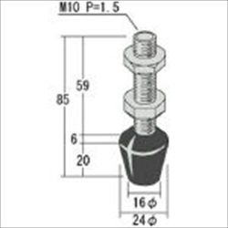 【RBT10】ゴム付ボルト M10X59