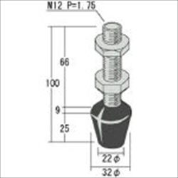 【RBT12】ゴム付ボルト M12X66