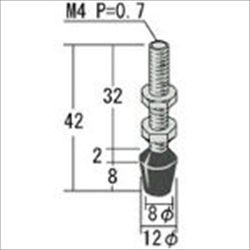 【RBT4L】ゴム付ボルト M4X32