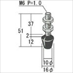 【RBT6】ゴム付ボルト M6X37