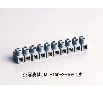 【ML-150-S-4P】中継用押し締め型端子台 M2.5ねじ 8.1mmピッチ 2列 25A 380V 4極