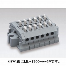 【ML-1700-A-20P】中継用スクリューレス端子台 5mmピッチ 10A 300V 2穴/極 20極 フランジ有り