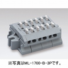 【ML-1700-B-5P】中継用スクリューレス端子台 5mmピッチ 10A 300V 4穴/極 5極 フランジ有り