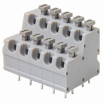 【ML-1800-S1-10P】プリント基板用スクリューレス端子台 5mmピッチ 10A 300V 10極 ライトアングル