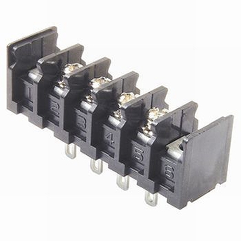 【ML-250-S1AXS-3P】貫通型ねじ式端子台 M3セムスねじ 7.62mmピッチ 10A 250V 3極 裏側はんだ付け兼用110タブ端子(t0.8)