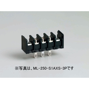 【ML-250-S1AXS-6P】貫通型ねじ式端子台 M3セムスねじ 7.62mmピッチ 10A 250V 6極 裏側はんだ付け兼用110タブ端子(t0.8)