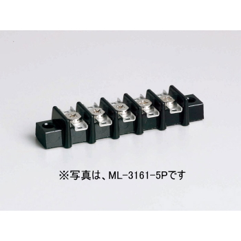 【ML316116P】中継用ねじ式端子台 M3平小ねじ 10mmピッチ 1列 6A 250V 16極 はんだ付けラグ付き