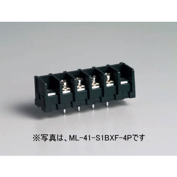 【ML-41-S1BXF-10P】基板用ねじ式端子台 M3フリーねじ 7.62mmピッチ 10A 250V 10極 ねじ止め 背面絶縁壁