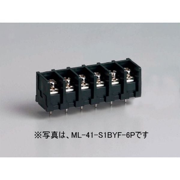 【ML-41-S1BYF-2P】基板用ねじ式端子台 M3フリーねじ 7.62mmピッチ 10A 250V 2極 背面絶縁壁