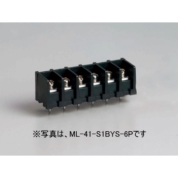 【ML-41-S1BYS-16P】基板用ねじ式端子台 M3セムスねじ 7.62mmピッチ 10A 250V 16極 背面絶縁壁