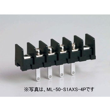 【ML-50-S1AXS-5P】貫通型ねじ式端子台 M4セムスねじ 10.16mmピッチ 15A 250V 5極 裏側はんだ付け端子