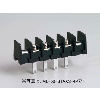 【ML-50-S1AXS-6P】貫通型ねじ式端子台 M4セムスねじ 10.16mmピッチ 15A 250V 6極 裏側はんだ付け端子