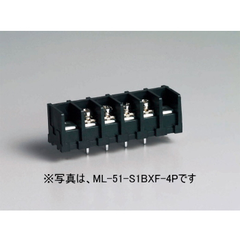 【ML-51-S1BXF-3P】基板用ねじ式端子台 M4フリーねじ 10.16mmピッチ 15A 250V 3極 ねじ止め 背面絶縁壁