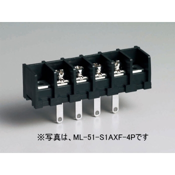 【ML-51-S1AXF-16P】貫通型ねじ式端子台 M4フリーねじ 10.16mmピッチ 15A 250V 16極 裏側はんだ付け端子