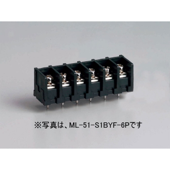 【ML-51-S1BYF-17P】基板用ねじ式端子台 M4フリーねじ 10.16mmピッチ 15A 250V 17極 背面絶縁壁