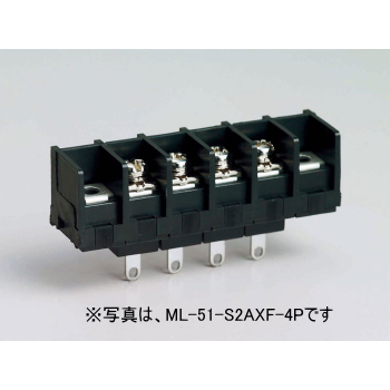 【ML-51-S2AXF-20P】貫通型ねじ式端子台 M4フリーねじ 10.16mmピッチ 15A 250V 20極 裏側はんだ付け端子