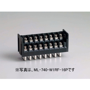 【ML-740-W1RF-32P】基板用ねじ式端子台 M3フリーねじ 7.62mmピッチ 10A 250V 32極 2段 ちどり配置 ライトアングル