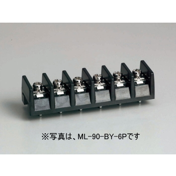 【ML90BY4P】貫通型端子台 プリント基板用 250V-10A 角座金付ネジ 4極