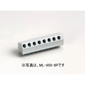 【ML-950-2P】プリント基板用スクリューレス端子台 5mmピッチ 7A 300V 2極 ライトアングル