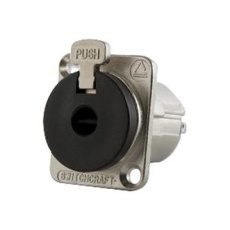 【E112BL】1/4inch Stereo Locking EH Panel Mount Connector Nickel/Black