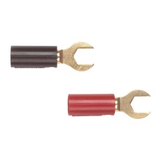 【2305】SPADE LUG  1/4inch  BLACK & RED  2PC