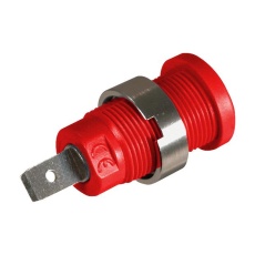 【CT2910-2】SAFETY JACK  4MM  .188 FASTON  PANEL  RED 96AC7550