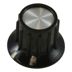 【PKA50B1/4】RIBBED KNOB BLACK 20.2MM