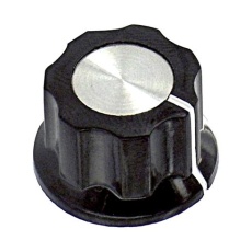【PKES60B1/8】FLUTED KNOB  PHENOLIC  BLACK  19MM