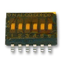 【1571983-9】DIP SWITCH  6POS  SPST  0.025A  24V  SMD