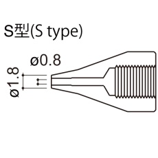 【A1496】ノズル 0.8mm S型 815/816用