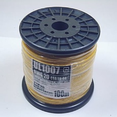 【UL1007AWG20-100MR(YL)】UL1007 耐熱ビニル絶縁電線 黄 100m巻 AWG20