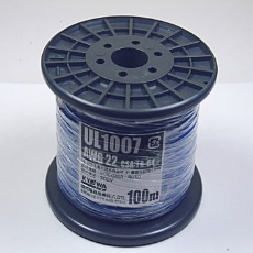 【UL1007AWG22-100MR(BL)】UL1007 耐熱ビニル絶縁電線 青 100m巻 AWG22