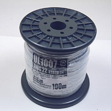 【UL1007AWG22-100MR(WH)】UL1007 耐熱ビニル絶縁電線 白 100m巻 AWG22