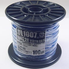 【UL1007AWG24-100MR(BL)】UL1007 耐熱ビニル絶縁電線 青 100m巻 AWG24