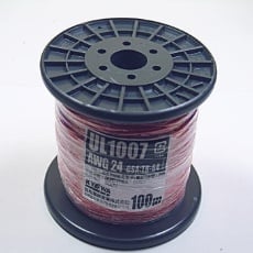 【UL1007AWG24-100MR(RD)】UL1007 耐熱ビニル絶縁電線 赤 100m巻 AWG24