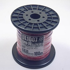 【UL1007AWG26-100MR(RD)】UL1007 耐熱ビニル絶縁電線 赤 100m巻 AWG26