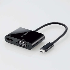 【AD-CHDMIVGABK】Type‐C変換アダプタ HDMI VGA 複写/拡張(最大2画面)