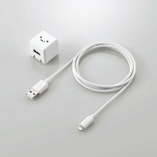 【MPA-ACL04WF】5W Lightningケーブル付属 AC充電器(1.0m/ホワイトフェイス)