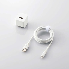【MPA-ACL09WH】12W Lightningケーブル付属AC充電器(1.5m/ホワイト)