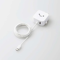 【MPA-ACC22WF】AC充電器(2.4A/Cケーブル一体型+Aポート×1)
